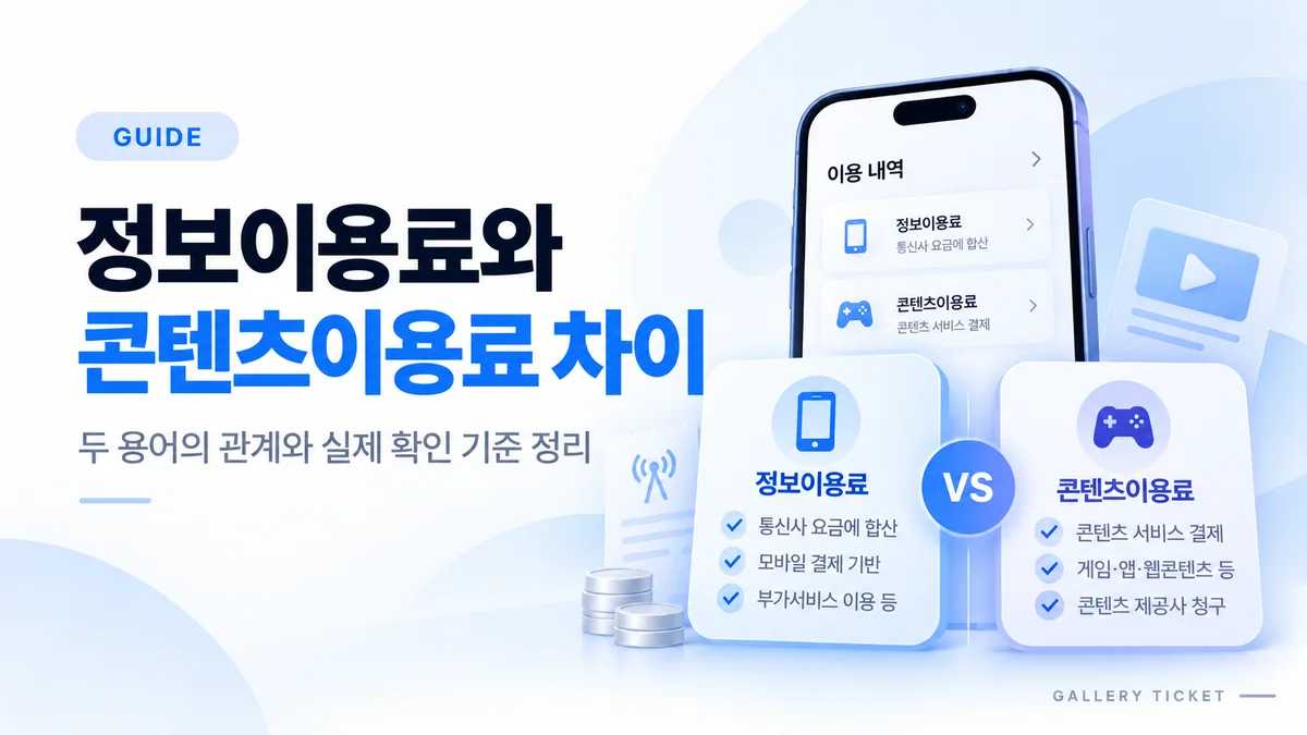 정보이용료와 콘텐츠이용료 차이 안내 이미지